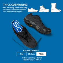 SOLE Performance thick insole emphasizes plantar fasciitis relief for comfortable steps.