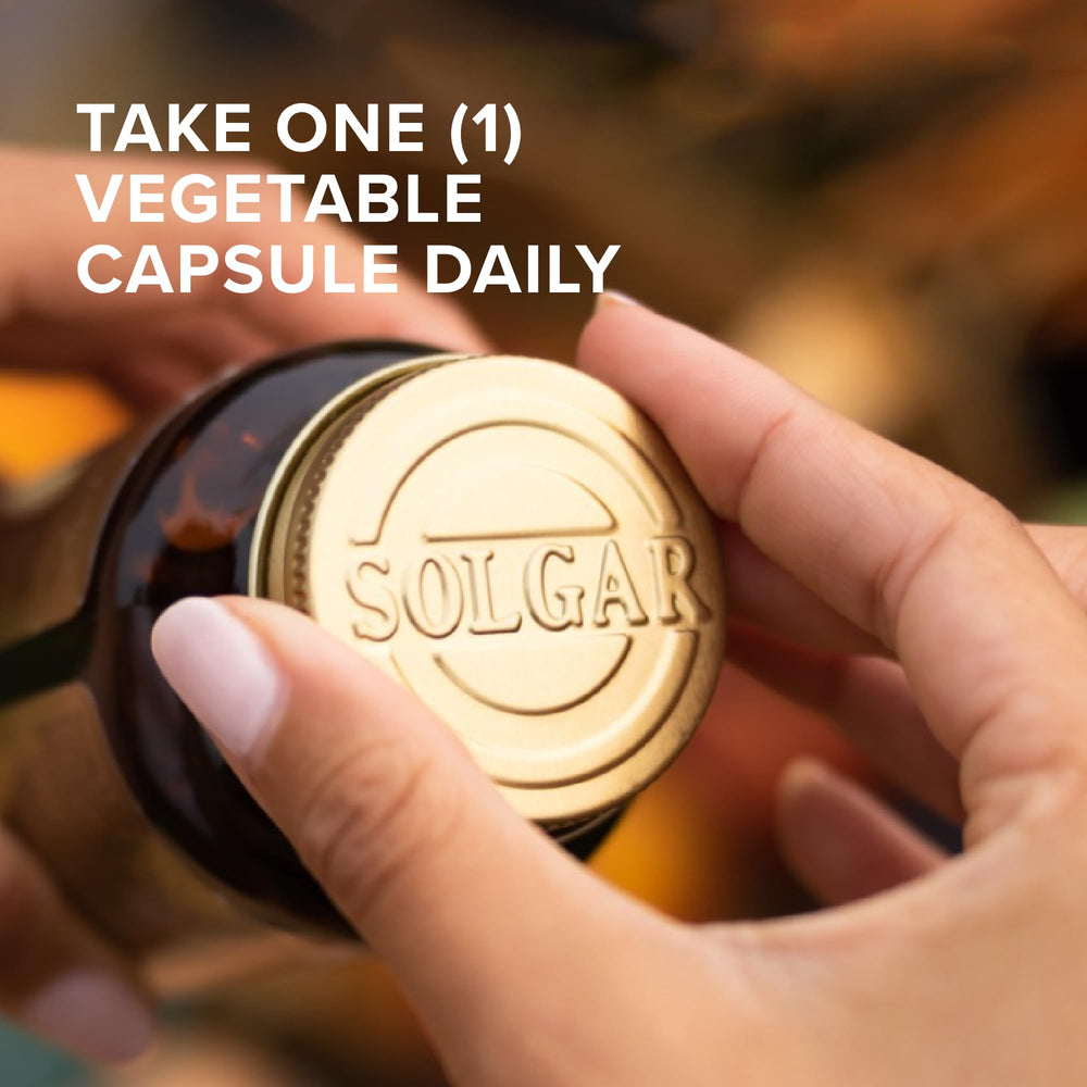 Solgar B-Complex 50 label showing gluten-free and non-GMO ingredients.
