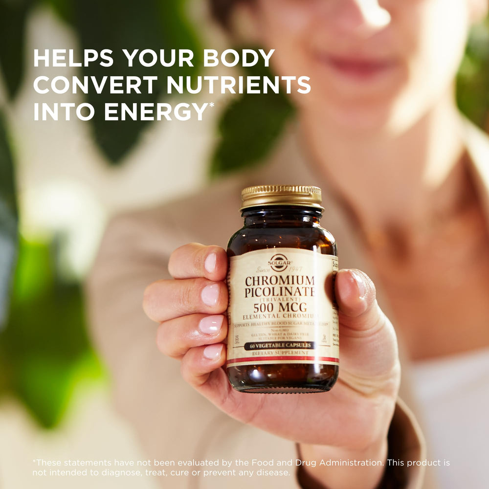 Solgar Chromium Picolinate ingredientes list on bottle label