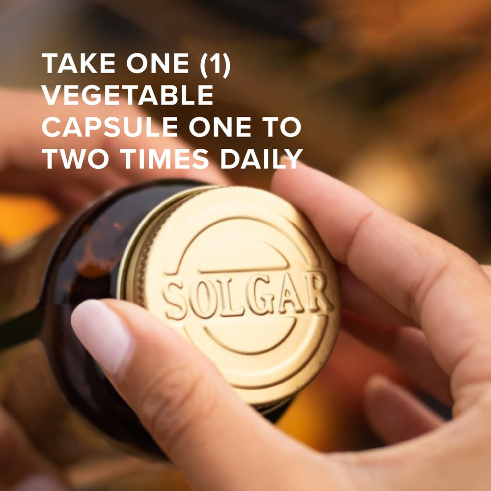 Solgar Enhanced Potency Biotin label closeup, shows high-potency biotin.