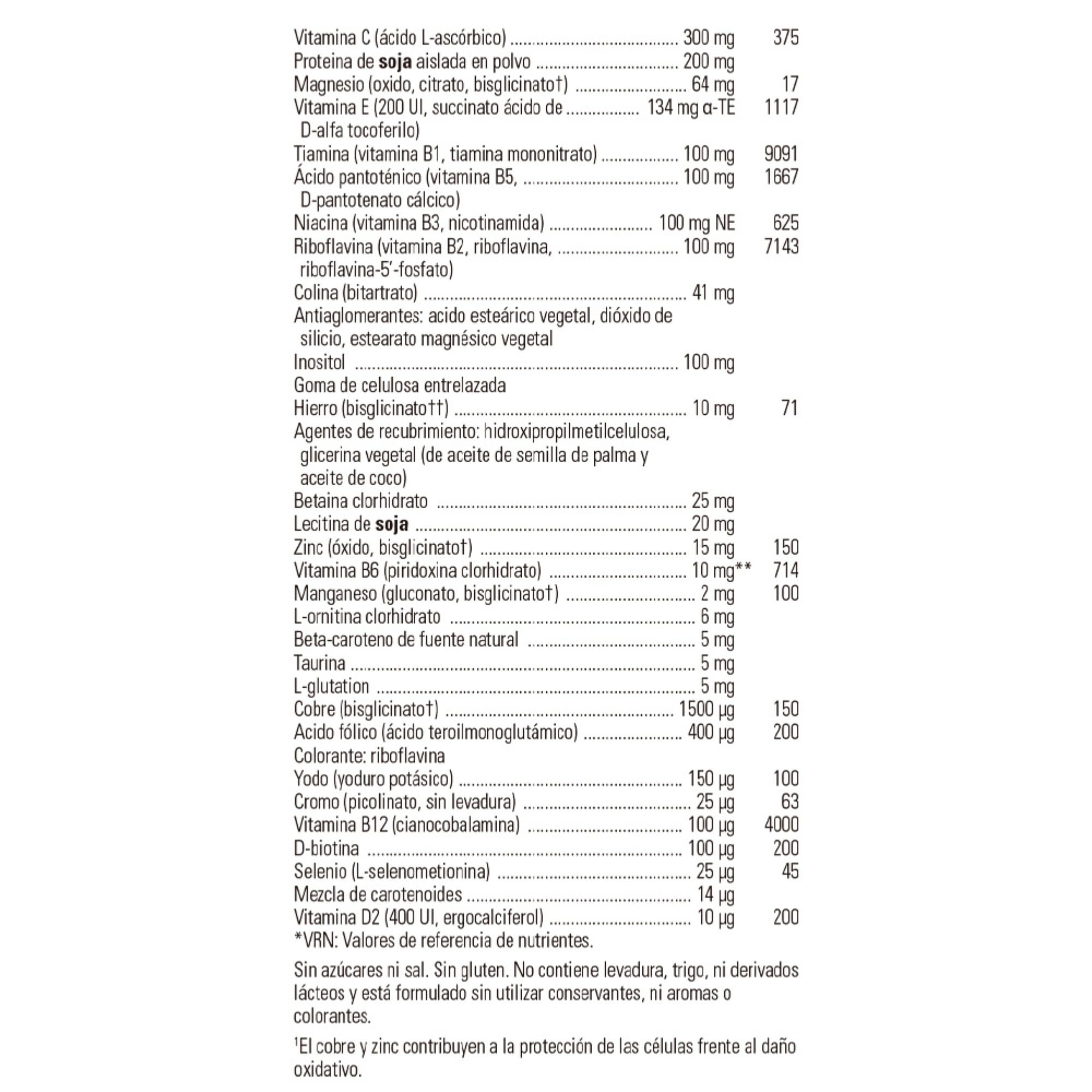 VM-2000 nutrition label from Solgar emphasizing zinc and antioxidant nutrients