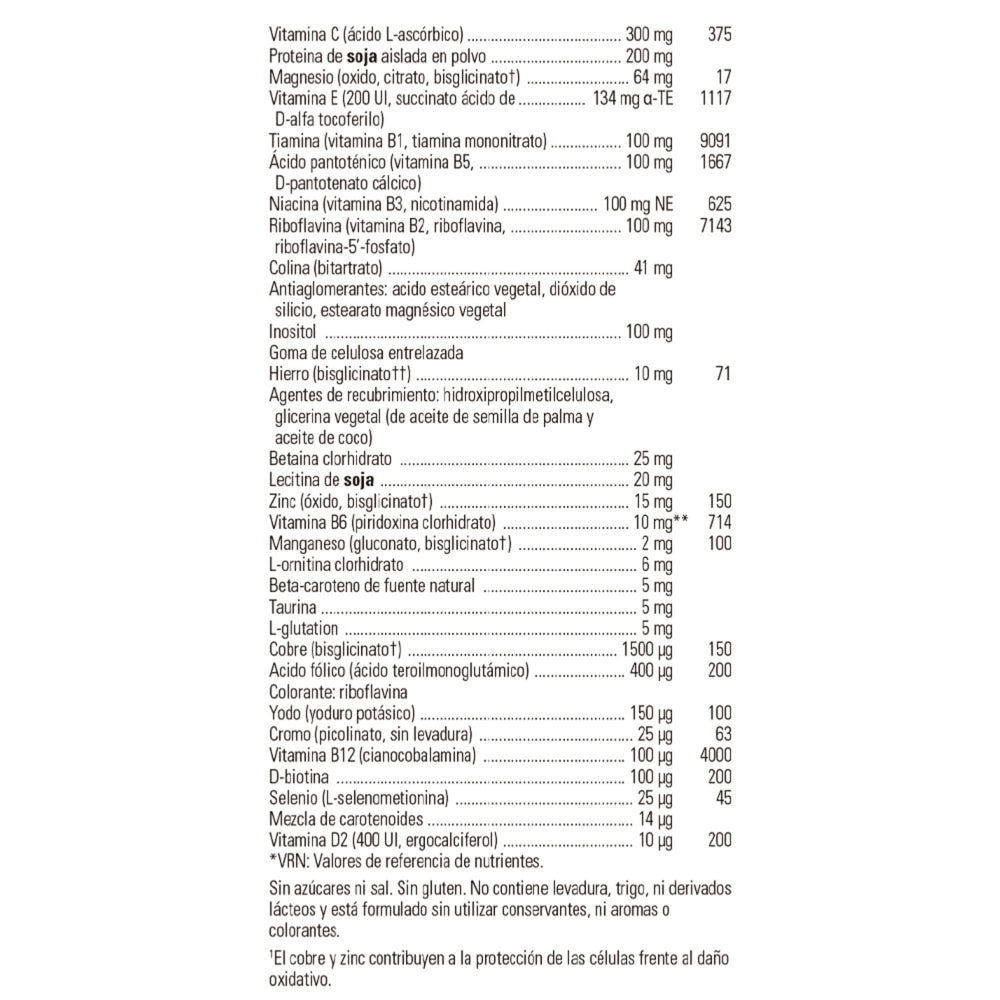 VM-2000 nutrition label from Solgar emphasizing zinc and antioxidant nutrients