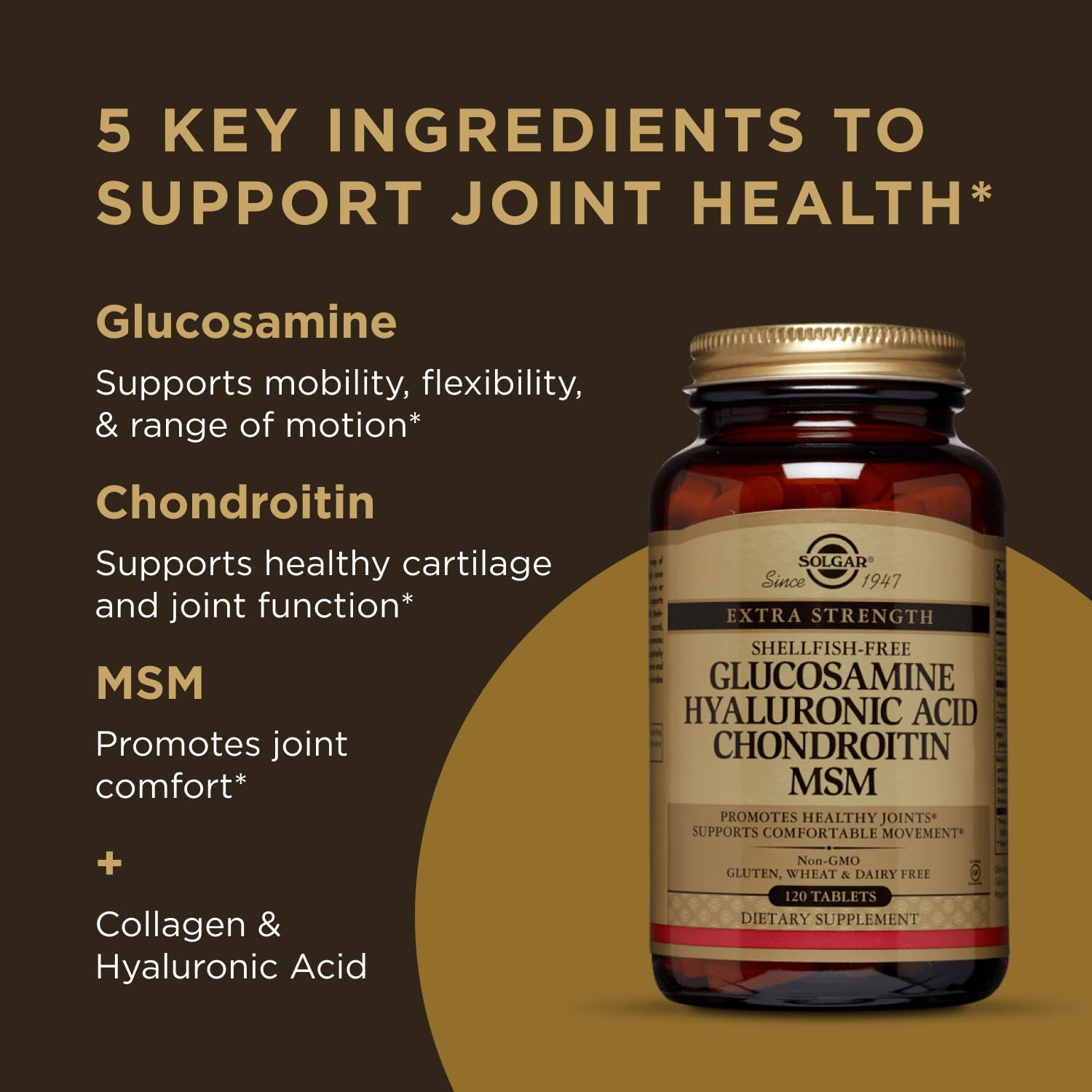 Solgar bottle side view highlights non-GMO gluten-free formula for daily use