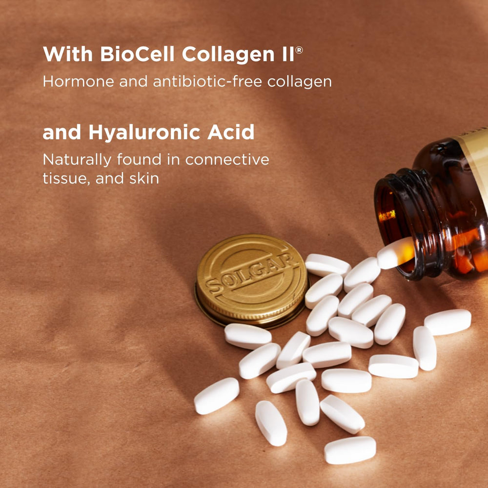 Solgar label closeup emphasizes extra strength joint support ingredients
