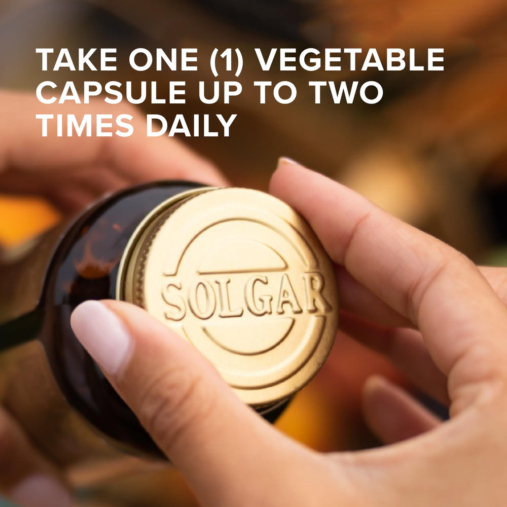 Solgar Grape Seed Extract capsules closeup, vegetarian capsules for easy daily intake