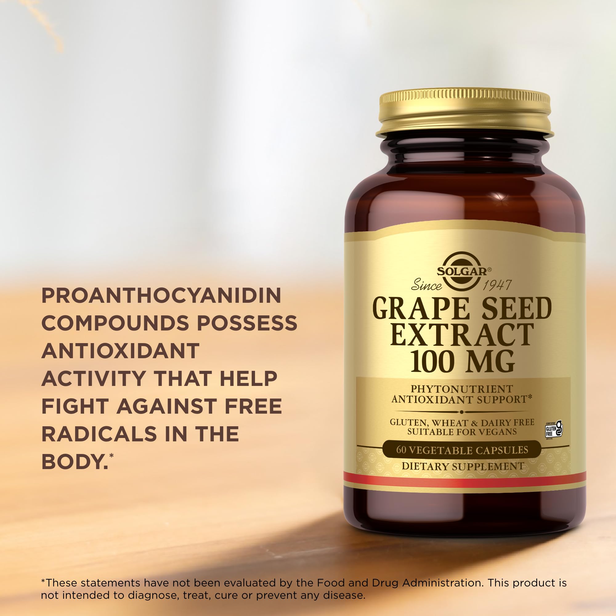 Solgar Grape Seed Extract in-hand, convenient bottle for on-the-go routines
