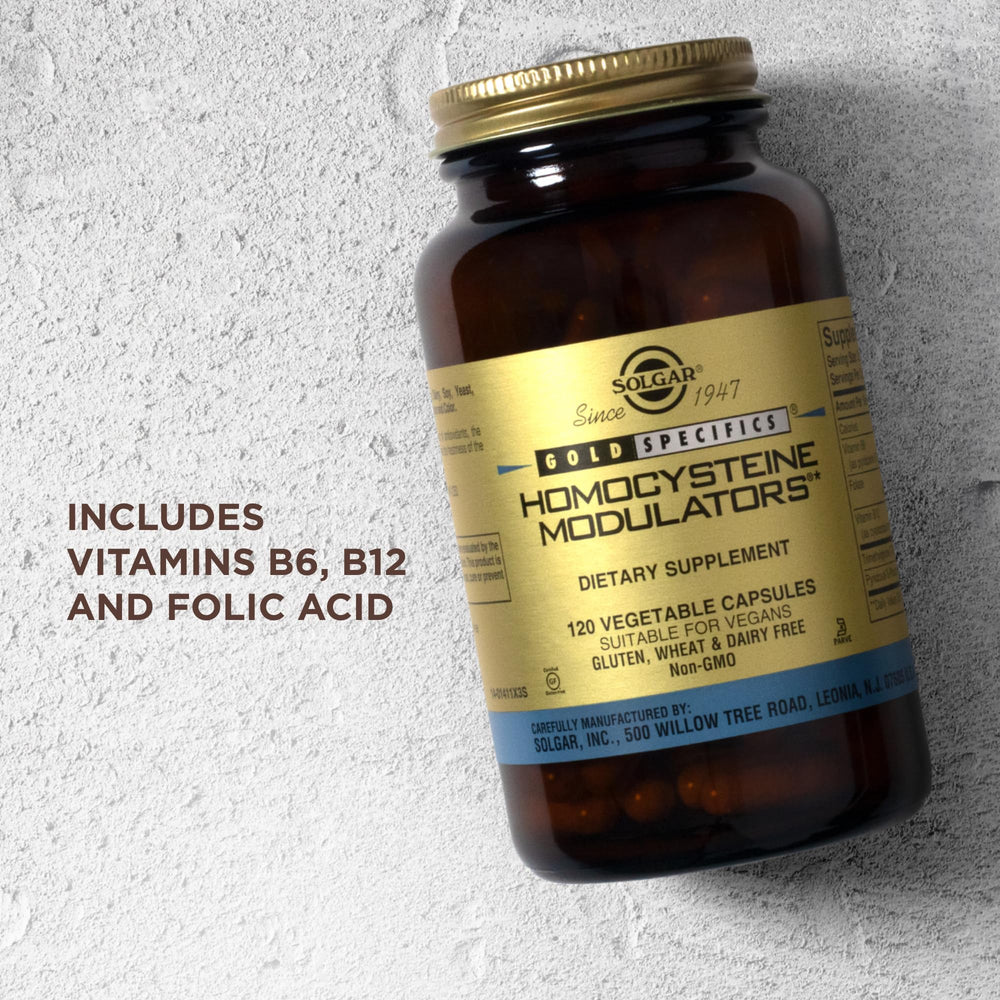 Solgar Homocysteine Modulators packaging front communicates quality