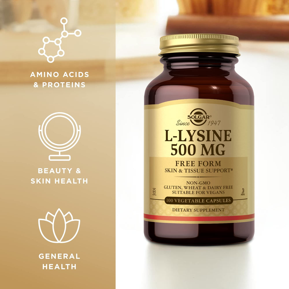 Solgar L-Lysine daily-use capsules ready for routine.