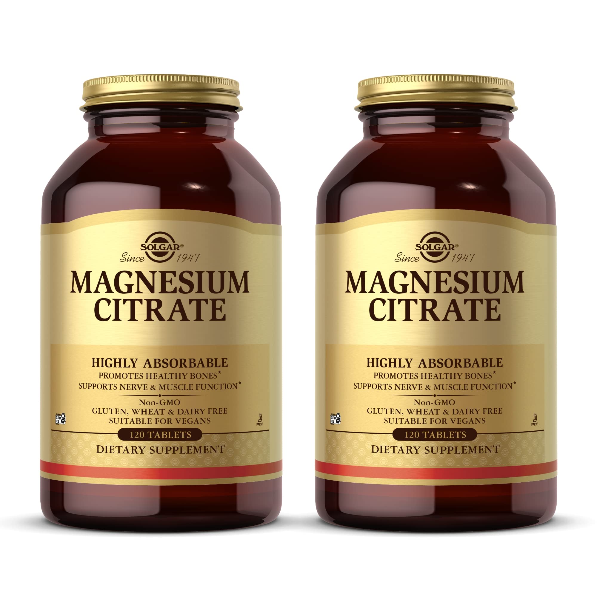 Solgar Magnesium Citrate bottle front displaying packaging for easy daily use