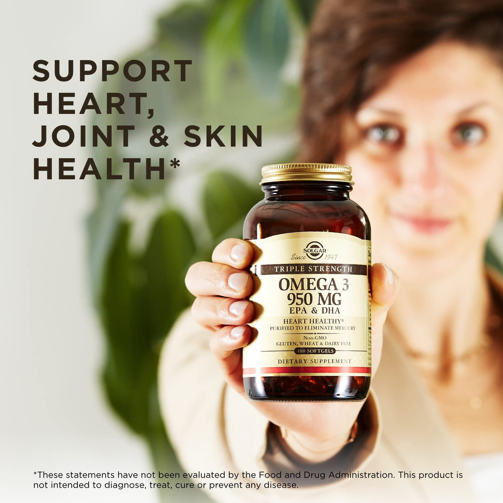 Solgar Omega-3 950 mg pack-2 image showcasing the two-bottle bundle for daily intake