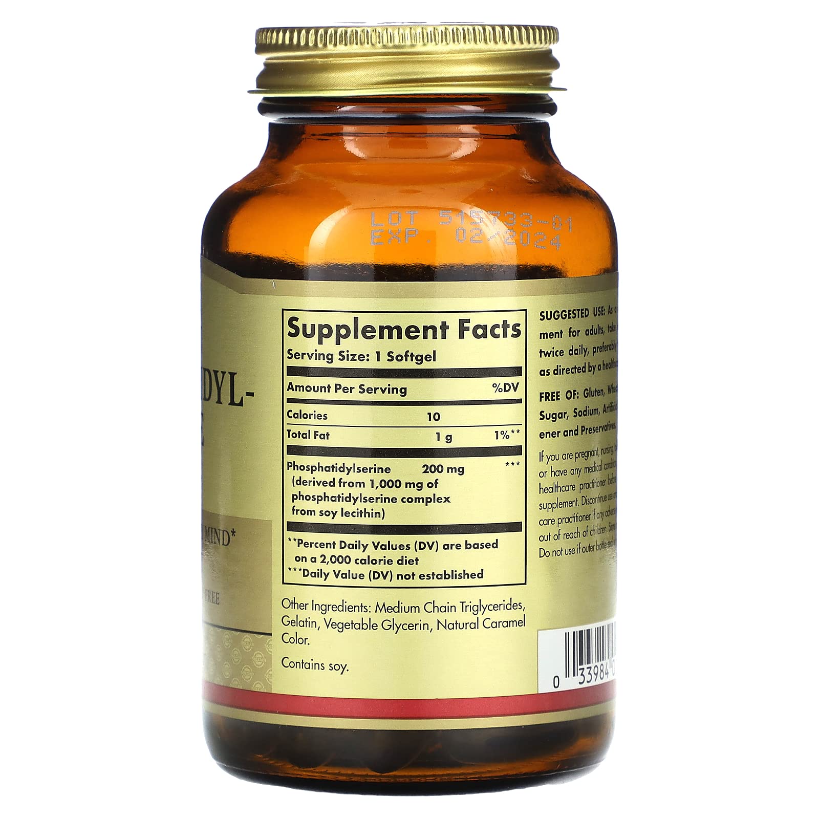 Solgar softgels in hand for easy daily brain health support.