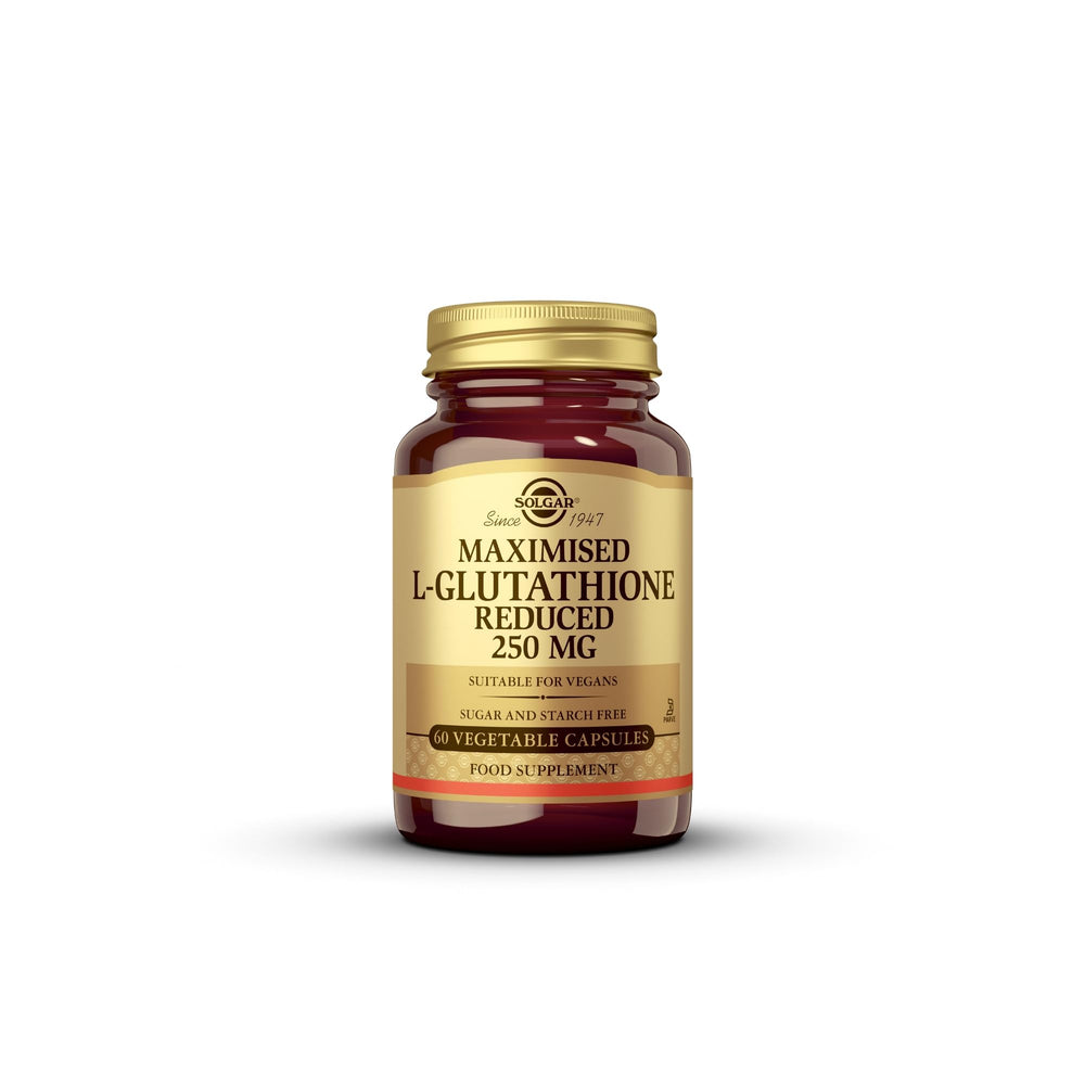 Solgar Reduced L-Glutathione 250 mg bottle front view for daily supplement routine