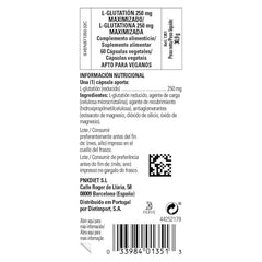 Solgar Reduced L-Glutathione 250 mg capsules in 60-count packaging