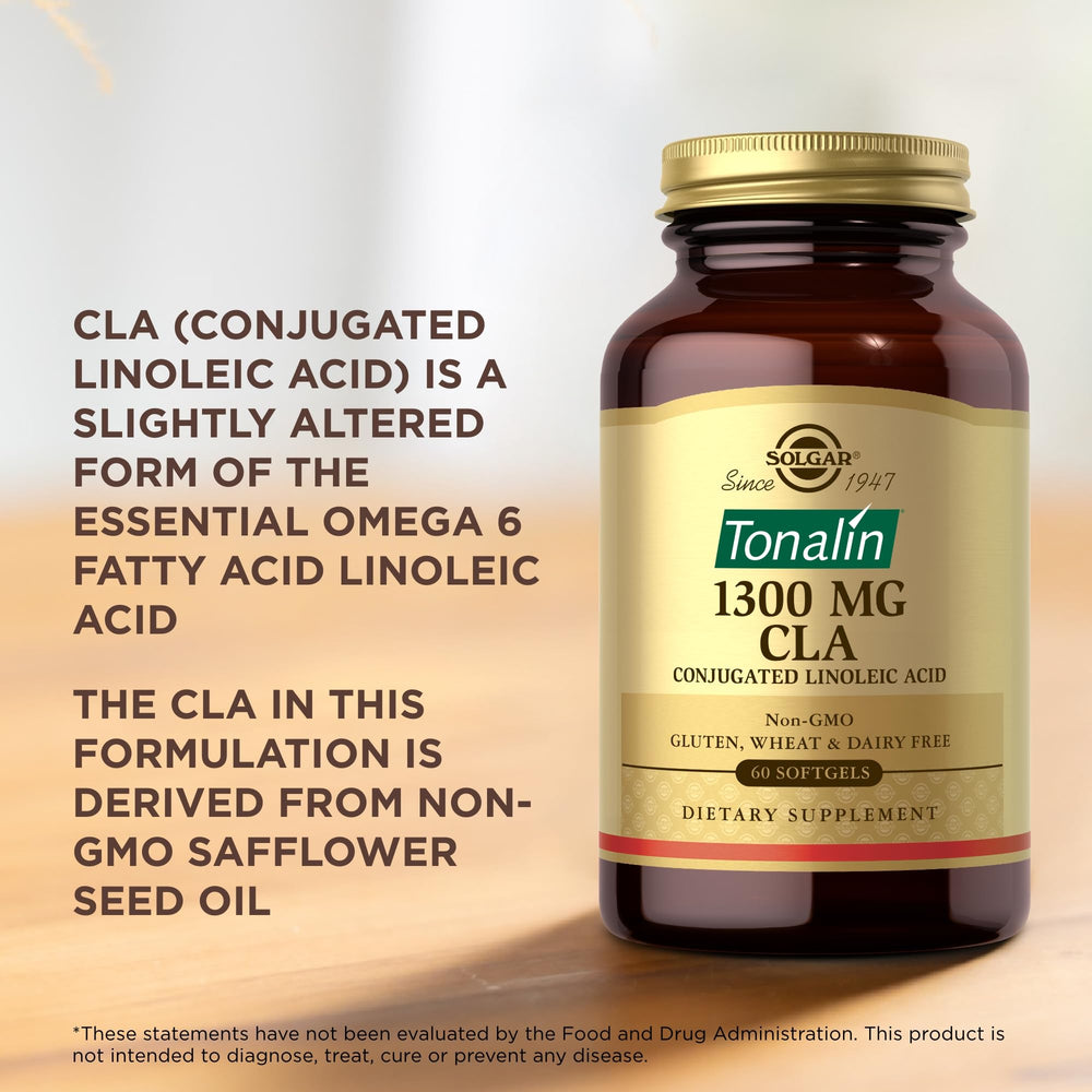 Active lifestyle scene with Solgar Tonalin CLA capsules for daily support.