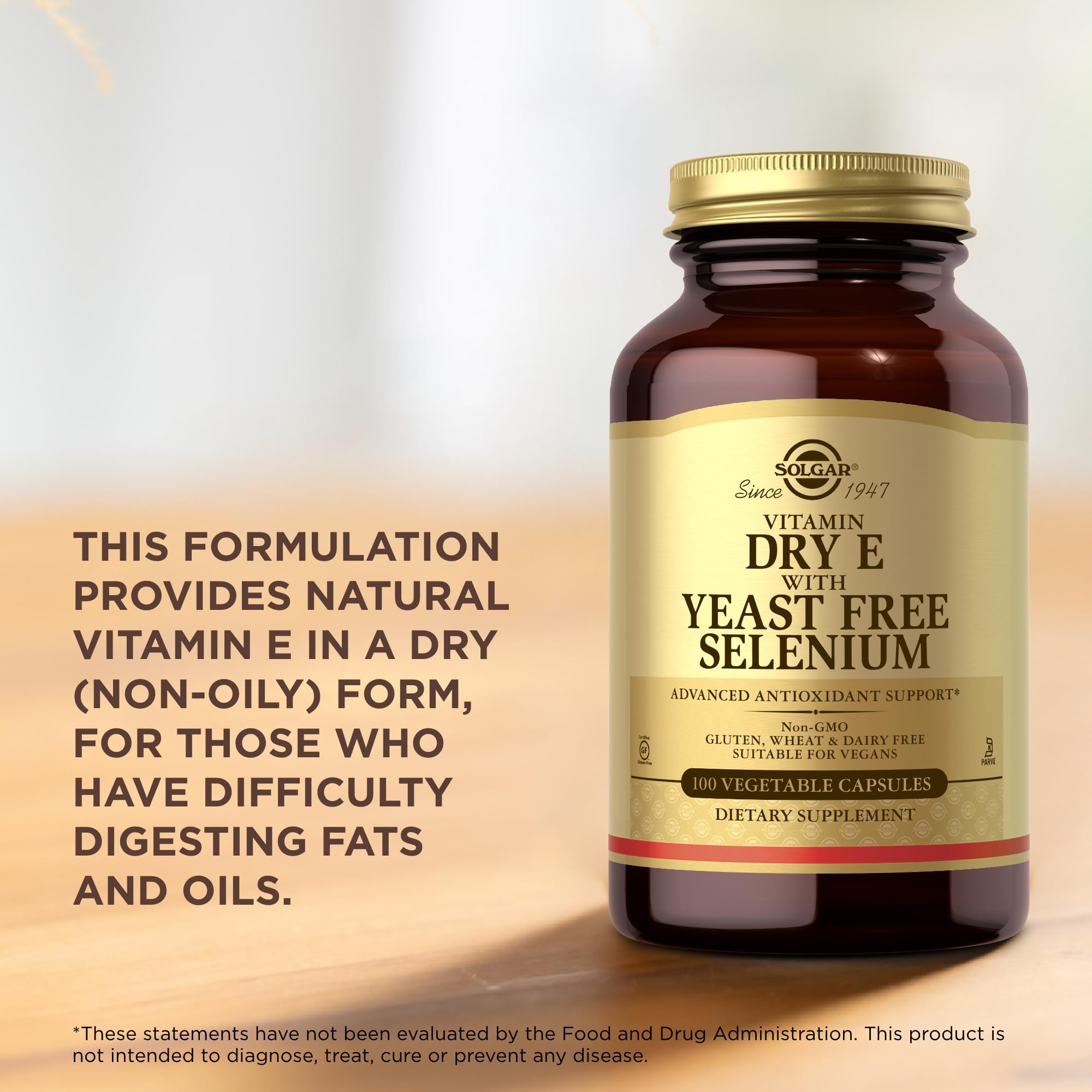 Solgar two-piece vegetarian capsules in daily-use bottle