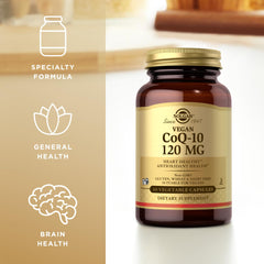 Solgar Vegan CoQ-10 120 mg gluten-free-icon signaling suitability for gluten-free diets