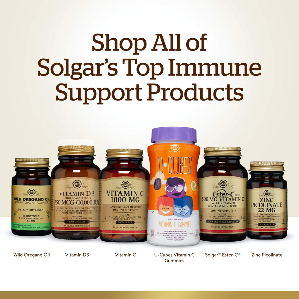 Solgar Vitamin C 1000 mg ingredient panel close-up highlighting vegan capsules