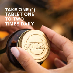 Solgar Vitamin D3 1000 IU tablets close-up, ready for daily calcium absorption support