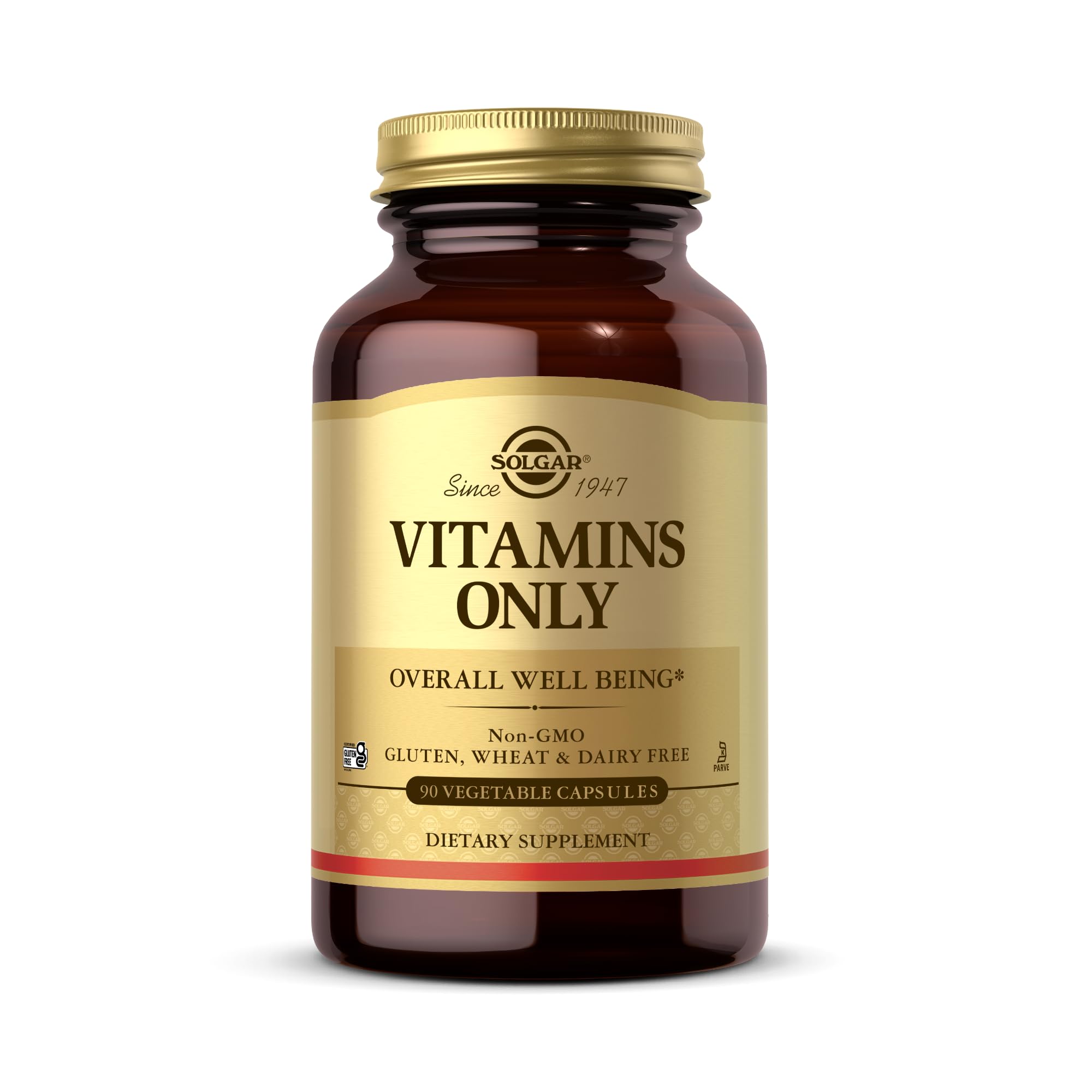 Solgar Vitamins Only 90 veggie caps bottle, convenient vegan supplement.