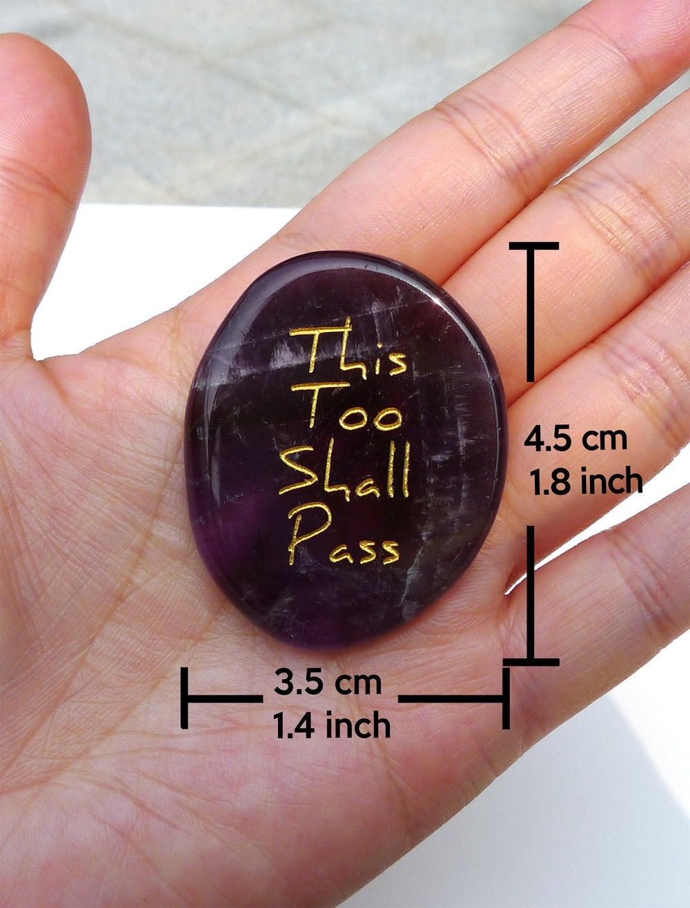Worry stone amethyst supporting mindful moments and reflection