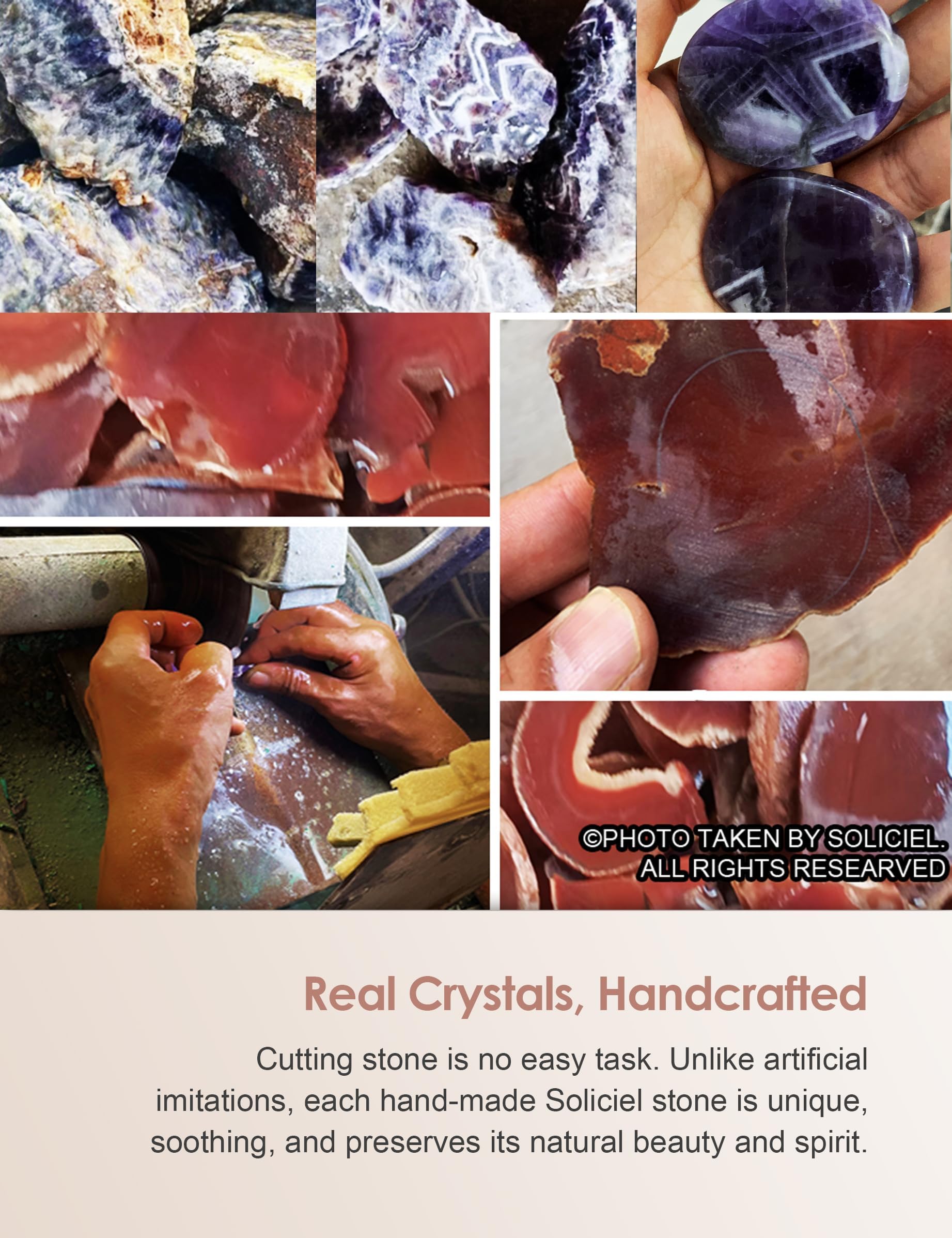 Natural stone variations make each piece unique and meaningful