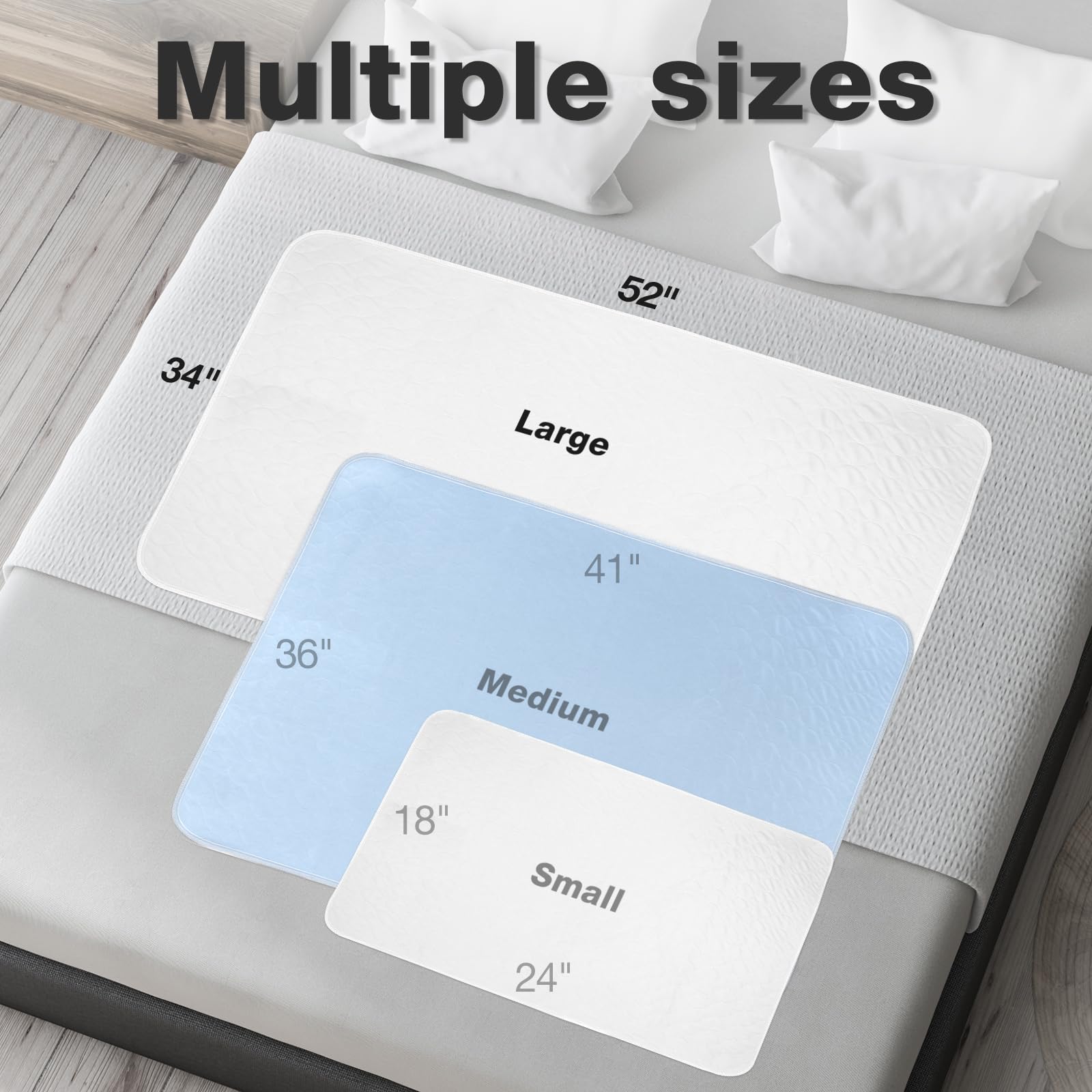 SOLOSHINE bed pads are machine washable and quick-drying for easy care.