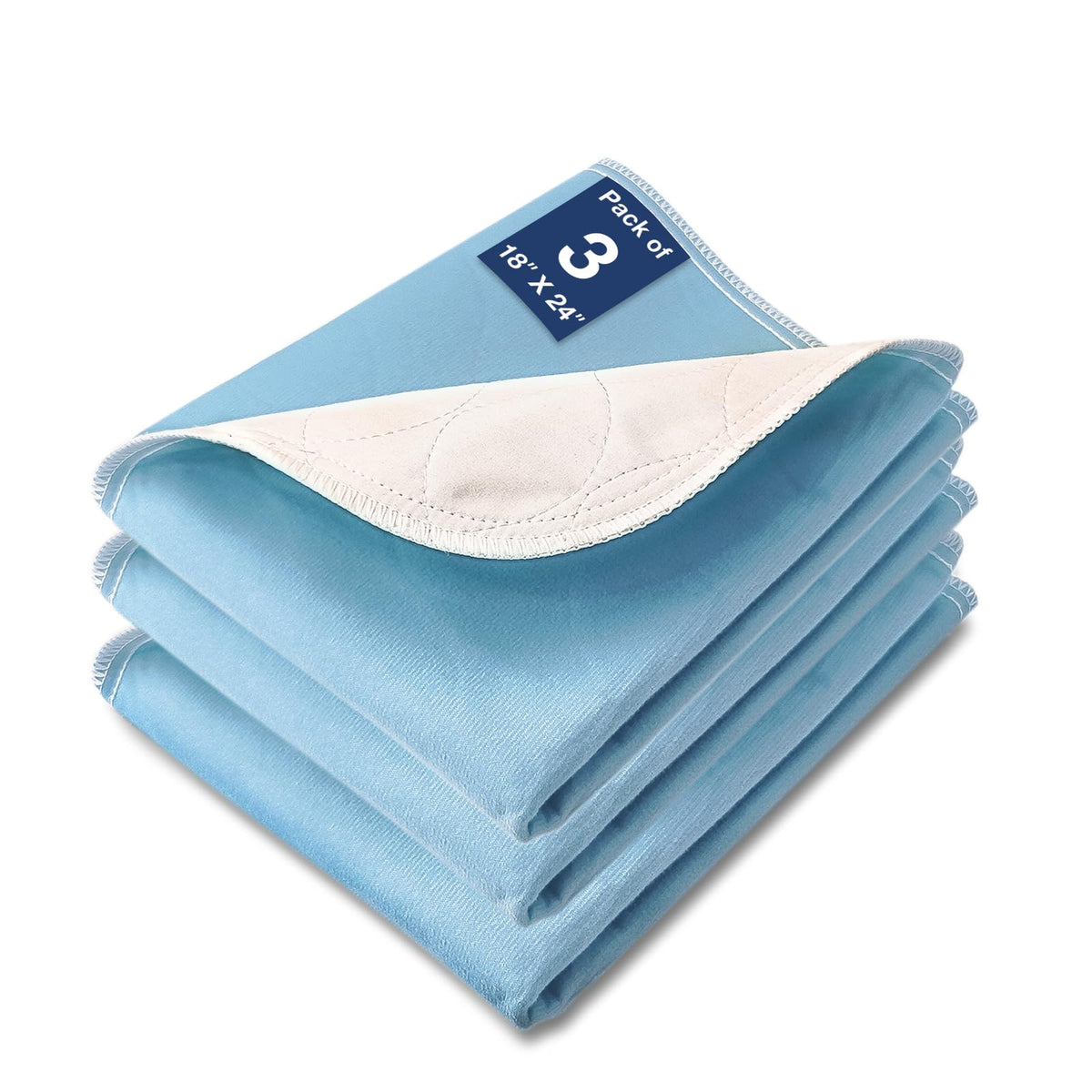 SOLOSHINE Washable Underpads with waterproof barrier provide reliable leak protection.