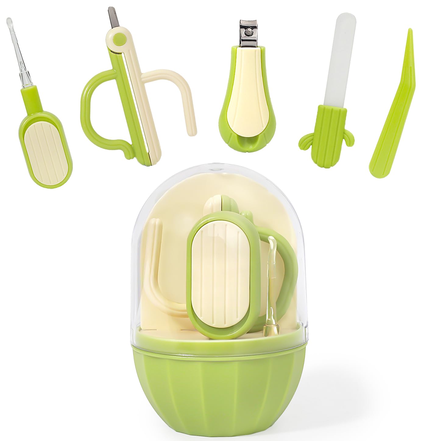 Soltdsp cactus-themed storage case keeps baby grooming tools organized on the go.