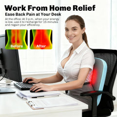 Solucky massager displaying heat therapy and red-light feature for muscle warmth.
