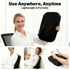 Solucky back massager’s red light heat supports muscle relaxation and circulation.