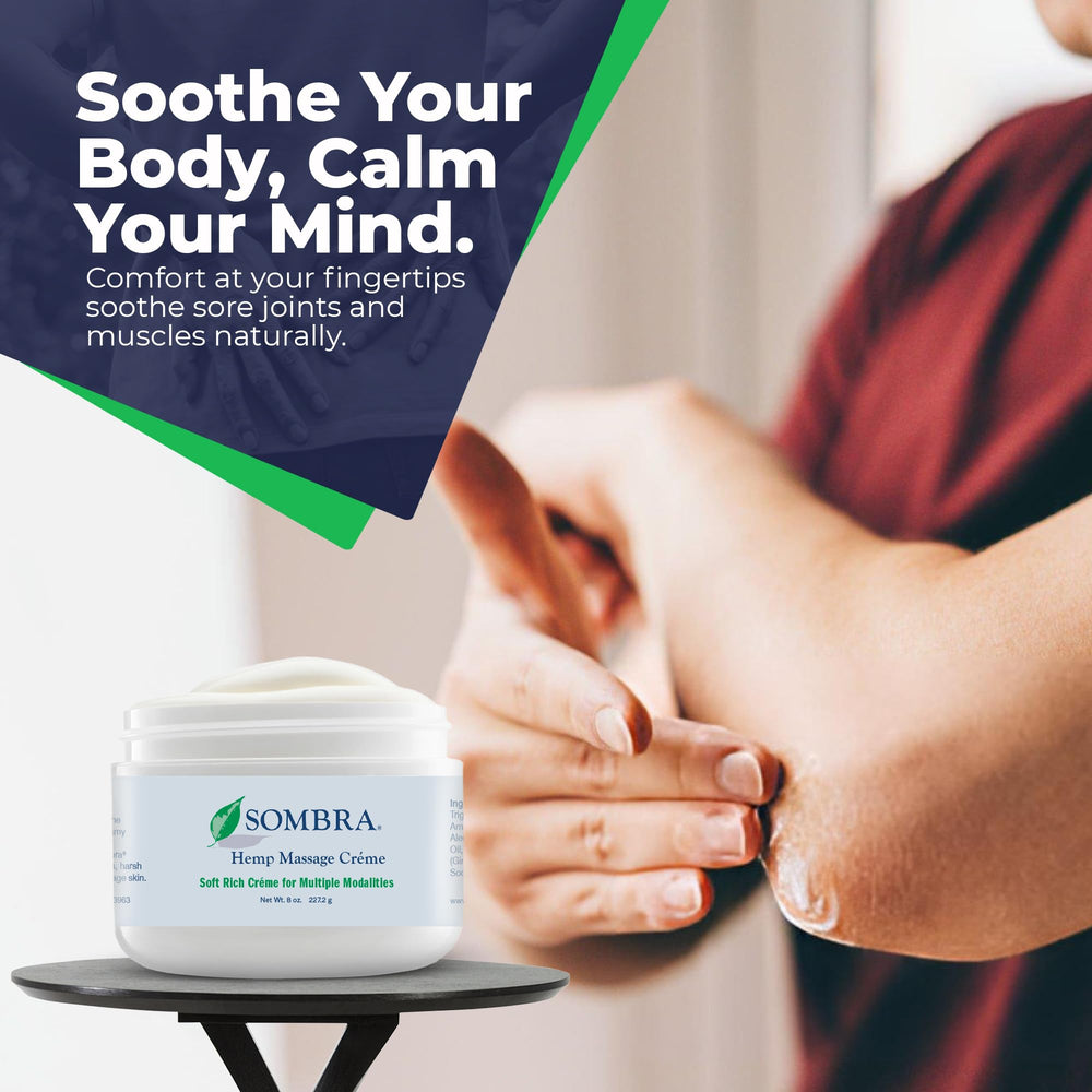 Sombra Hemp Massage Crème jojoba oil focus offers non-greasy absorption