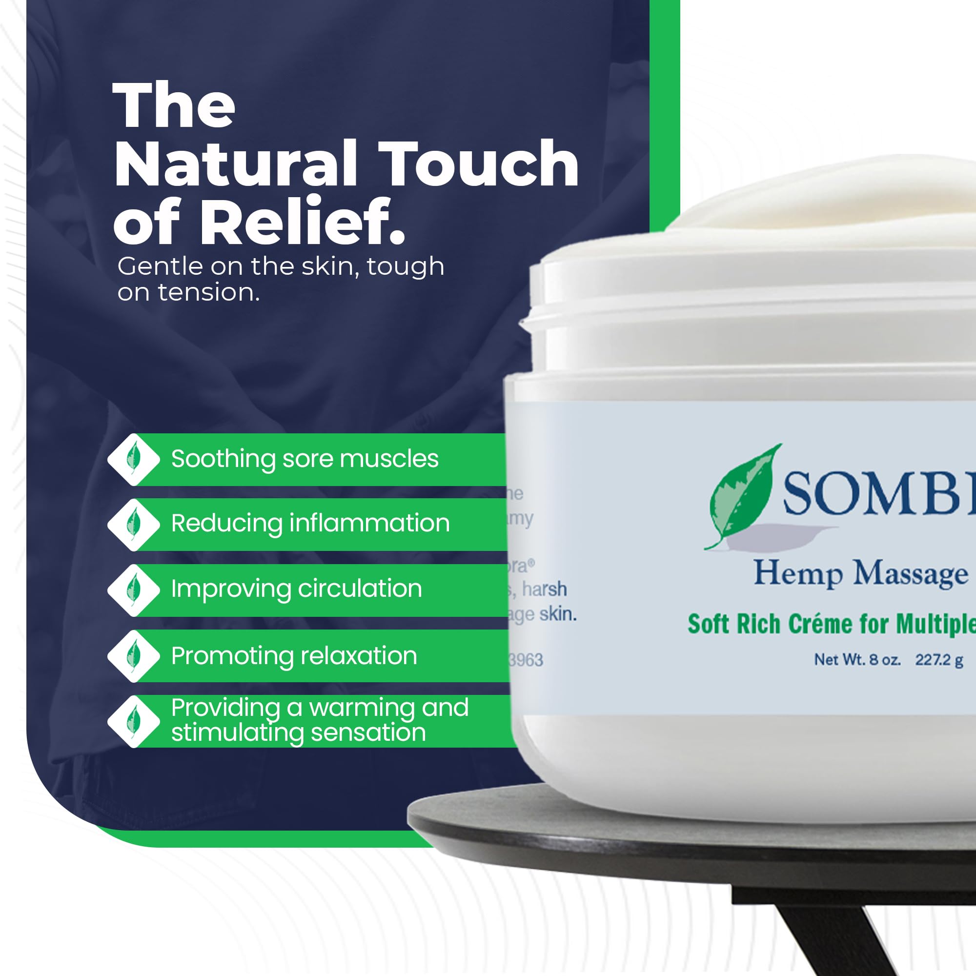 Sombra Hemp Massage Crème pumpkin oil focus supports nourishing skin after activity