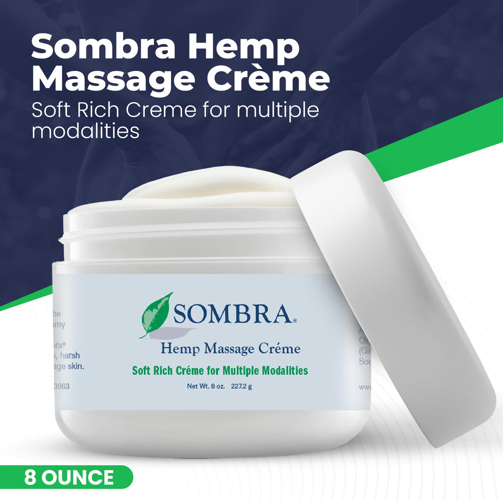 Sombra Hemp Massage Crème shea butter shot signals rich conditioning