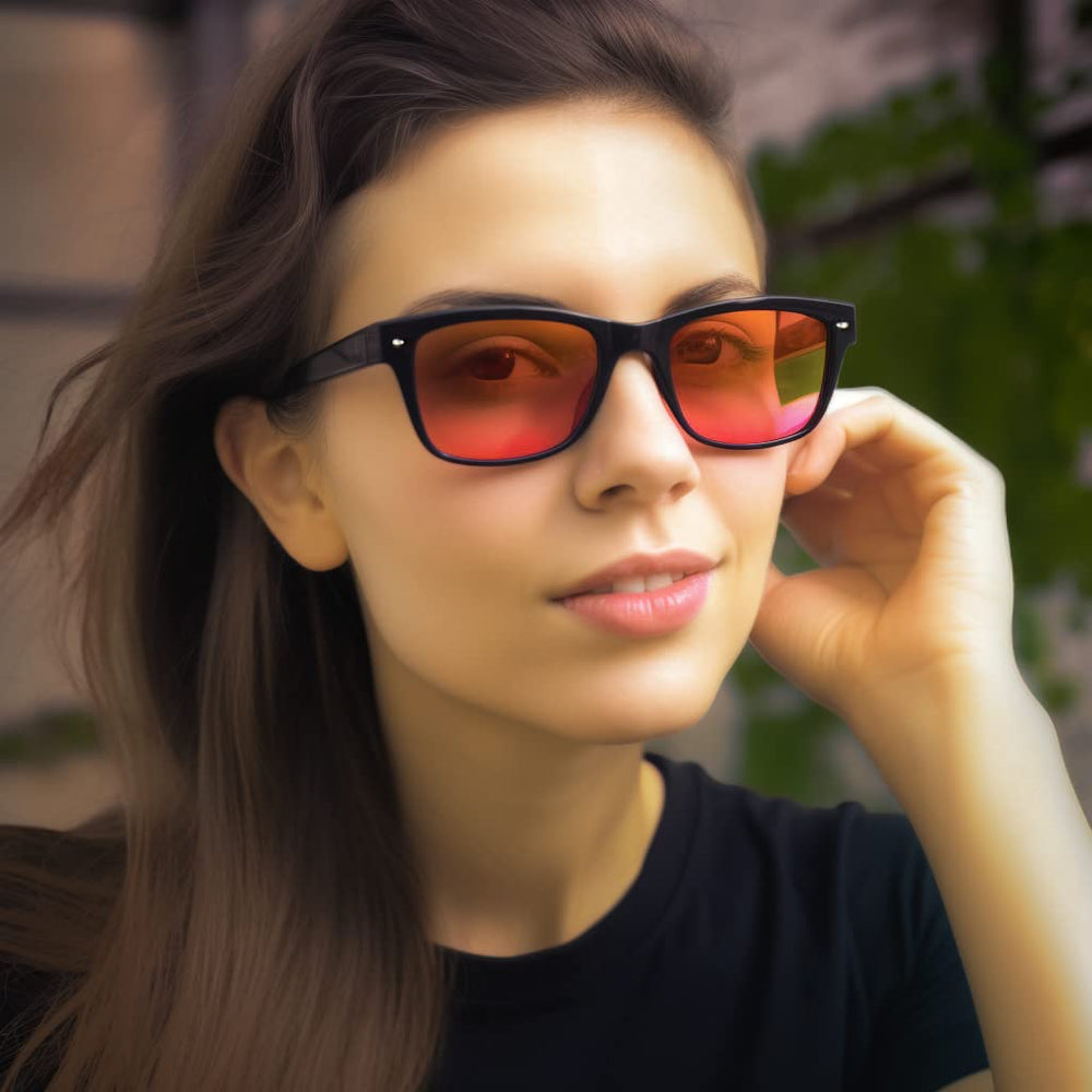 SomniLight FL-41 blue-light blocking lenses reduce screen glare.