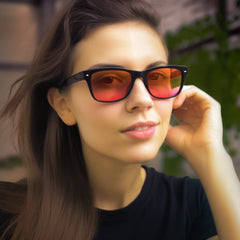 SomniLight FL-41 blue-light blocking lenses reduce screen glare.