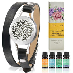 SOMORA diffuser bracelet gift set in a flower box for on-the-go aromatherapy.