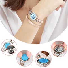 SOMORA diffuser bracelet in use, wrapped twice for a subtle daily fragrance.
