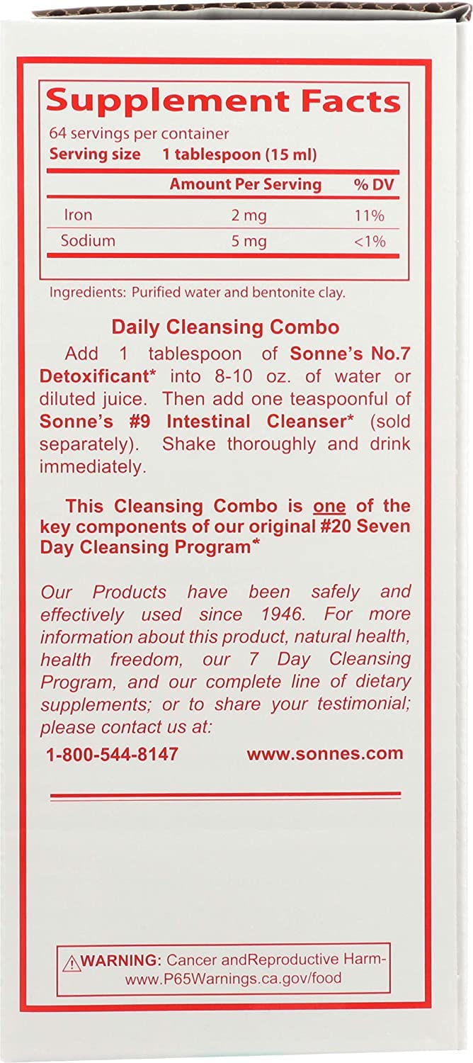 Sonne's Detoxificant #7 amber bottle on display emphasizing freshness and potency