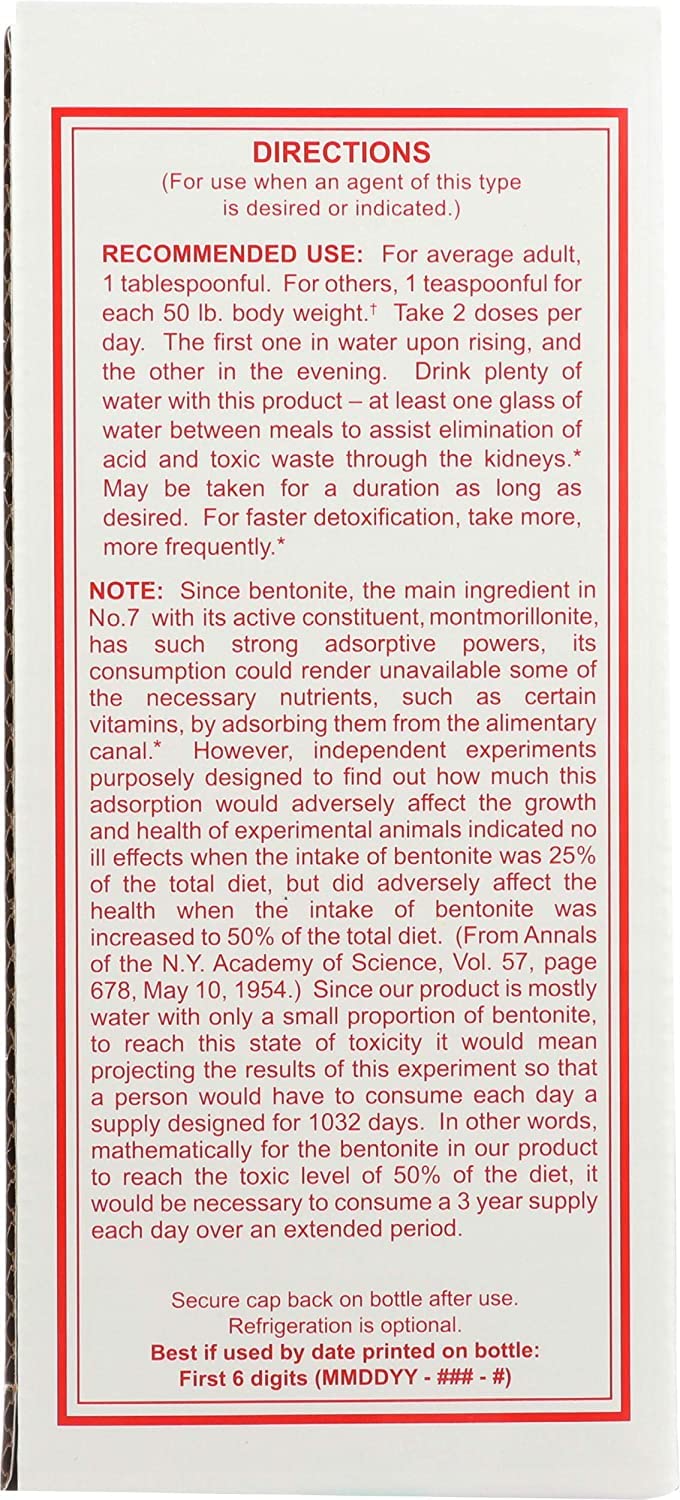 Sonne's Detoxificant #7 ingredients visual illustrates montmorillonite-rich composition