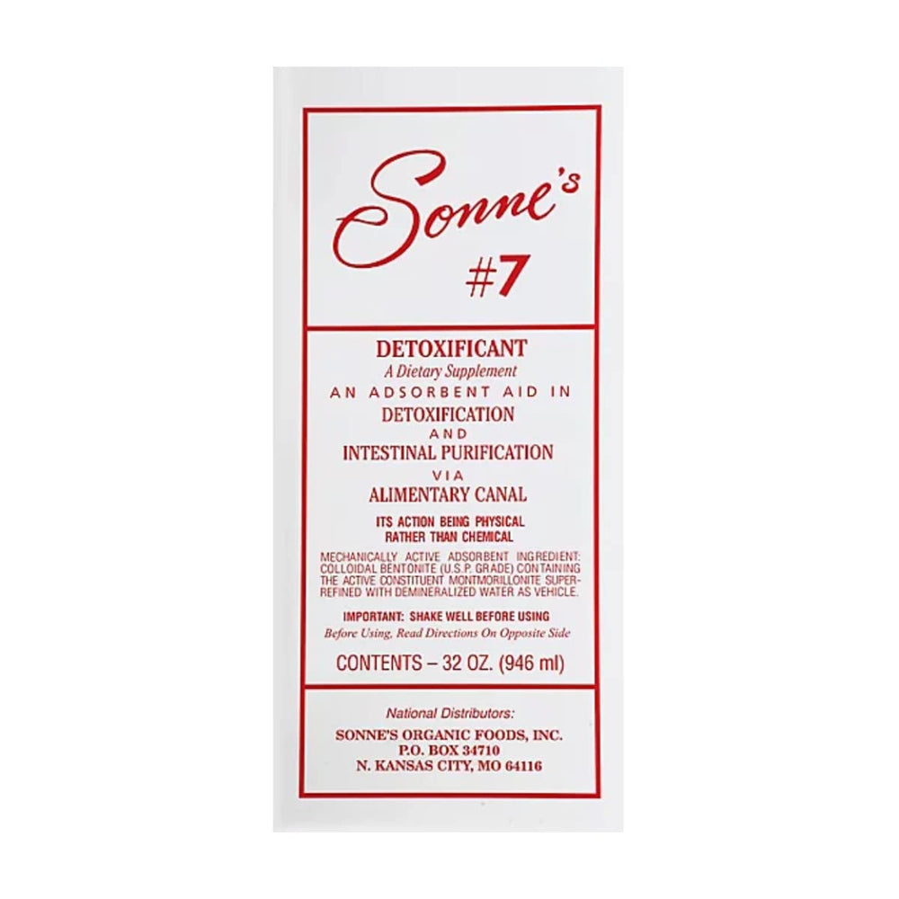 Sonne's Detoxificant #7 quality-control label communicates strict internal controls