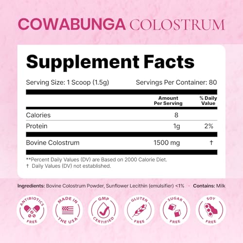 SonoHealth Cowabunga Colostrum shaker-in-use scene implies easy smoothie integration.