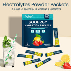 Sooergy electrolytes dissolving easily in water for refreshing hydration.