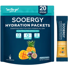 Sooergy Electrolytes Tropical Punch stick dissolving in water for quick hydration