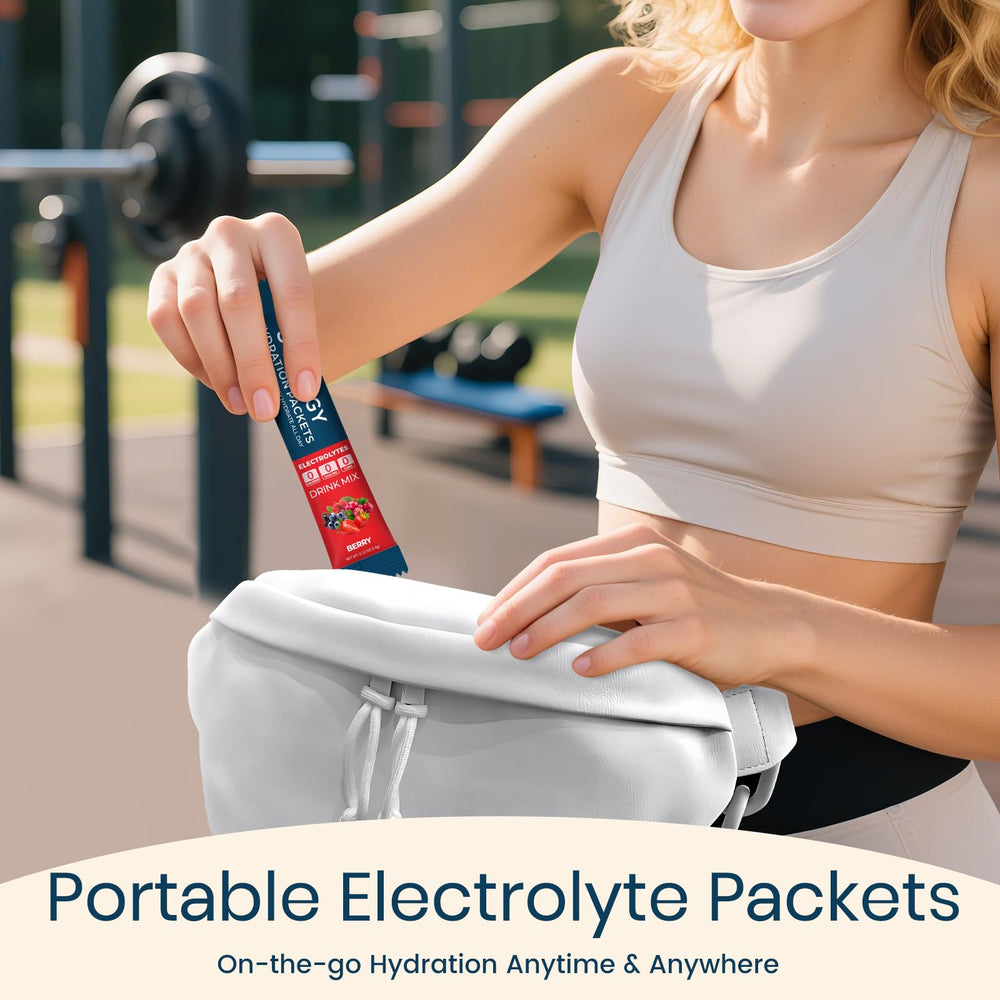 Sooergy travel-friendly hydration packs help stay hydrated in hot work environments.