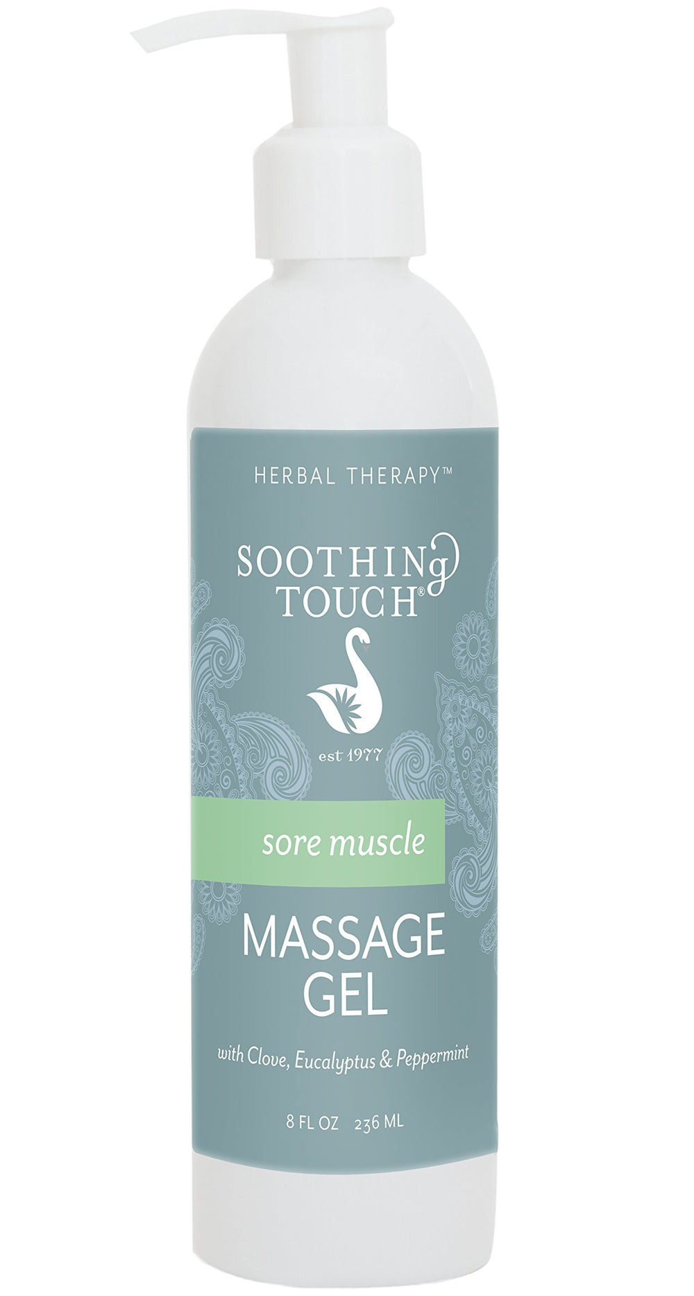 Soothing Touch Sore Muscle Massage Gel jar close-up for soothing aromatherapy massage