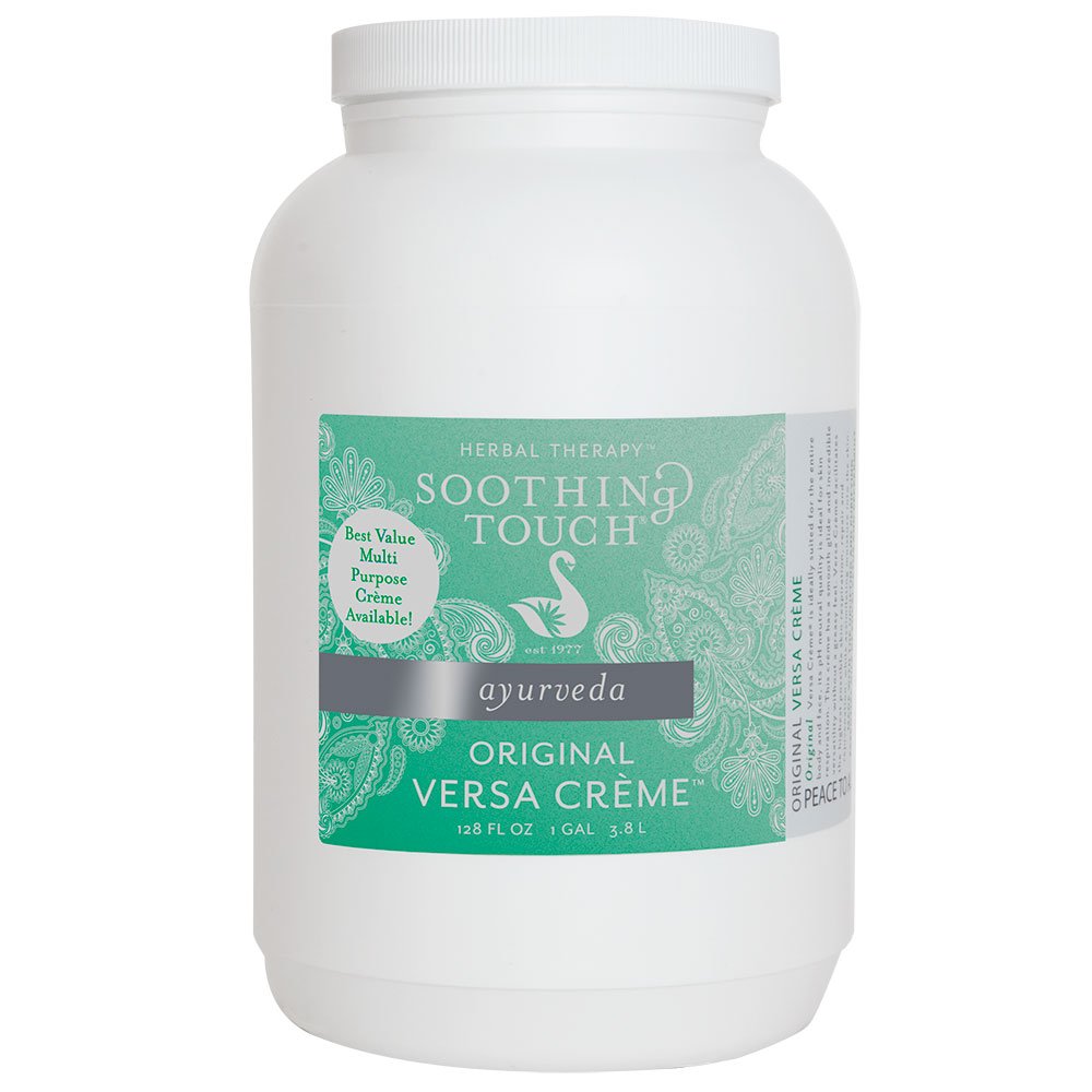 Soothing Touch Versa Creme Original bottle pour provides a smooth glide for full-body massage.