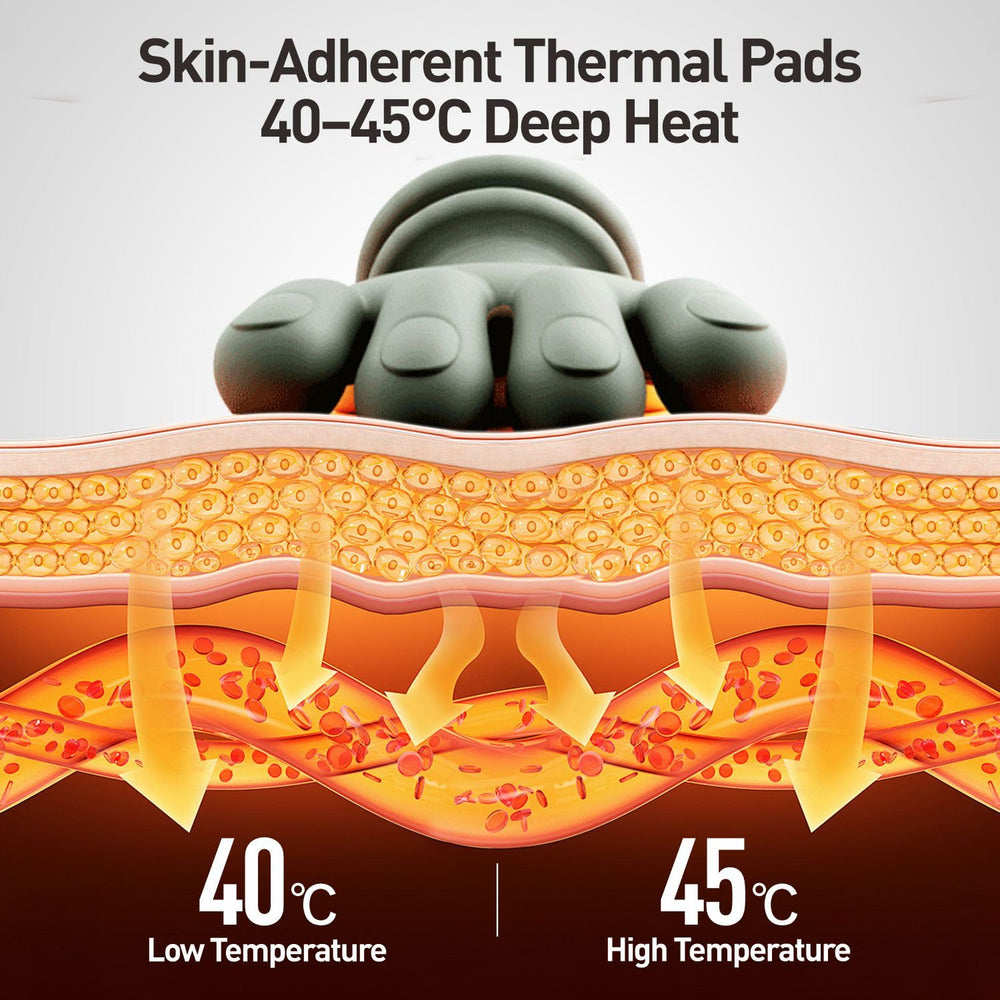 Soravita neck massager dual-heat palms provide comforting warmth during massage.