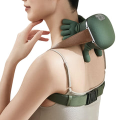 Soravita neck massager demonstrates real-hand kneading for soothing neck tension.