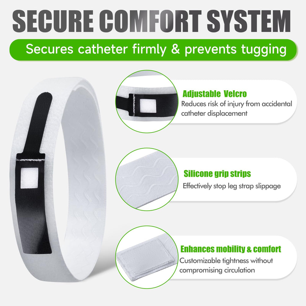 SorealGroup leg strap with silicone grip reduces movement for stable catheter positioning.
