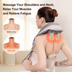 SORELAX heat therapy helps relax tense neck muscles during use.